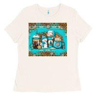 Bone winter snowman coffee Ladies Tee - Jasminsmagicworld