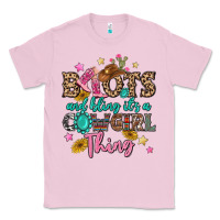 Bubblegum Pink boots and bling it's a cowgirl thing Classic Tee - MaliasSmallBusiness