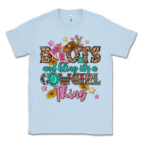 Dusty Blue boots and bling it's a cowgirl thing Classic Tee - MaliasSmallBusiness