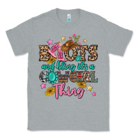Heather Grey boots and bling it's a cowgirl thing Classic Tee - MaliasSmallBusiness