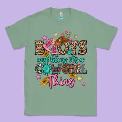 Boots And Bling It's A Cowgirl Thing Classic Tee Designed By Maliassmallbusiness