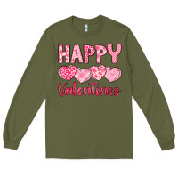 Army Green happy valentines Long Sleeve Tee - LillyAllenDesigns