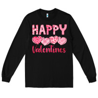 Black happy valentines Long Sleeve Tee - LillyAllenDesigns