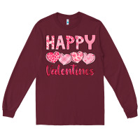 Burgundy happy valentines Long Sleeve Tee - LillyAllenDesigns