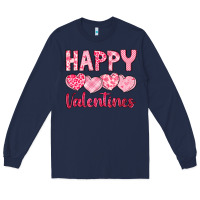 Navy happy valentines Long Sleeve Tee - LillyAllenDesigns