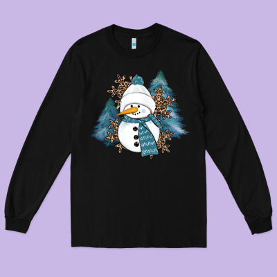 Snowman Winter Long Sleeve Tee Designed By Ranaportraitstore