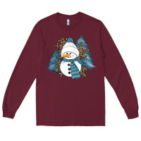 Burgundy Snowman Winter Long Sleeve Tee - RanaPortraitStore