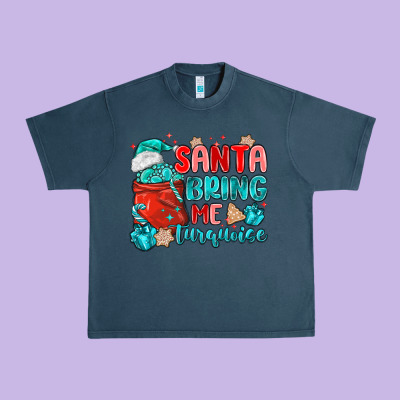Santa Bring Me Turquoise Urban Heavy Tee Designed By Maliassmallbusiness