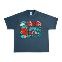 Midnight Navy santa bring me turquoise Urban Heavy Tee - MaliasSmallBusiness