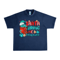 Navy santa bring me turquoise Urban Heavy Tee - MaliasSmallBusiness