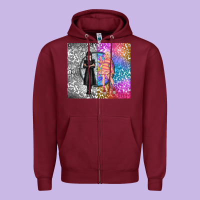Gothic Girl And Colorful Girl Best Friends Zipper Hoodie Designed By Tumblerdesignbyshophia