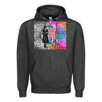 Charcoal Heather gothic girl and colorful girl best friends Zipper Hoodie - TumblerDesignByShophia