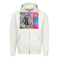 Oatmeal Heather gothic girl and colorful girl best friends Zipper Hoodie - TumblerDesignByShophia