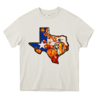 Cream texas map fall Heavy Core Tee - JahusDesignShop