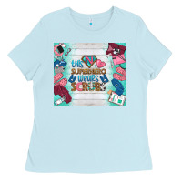 Baby Blue this superhero wears scrubs tumbler Ladies Tee - BundleAndBundleShop
