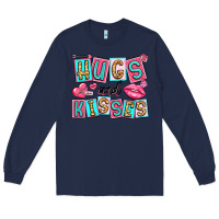 Navy hugs and kisses Long Sleeve Tee - LillyAllenDesigns