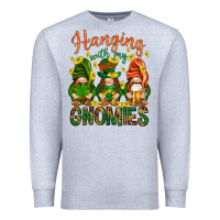 Heather Grey Hanging with my gnomies Premium Sweatshirt - HowdyJamesFarm