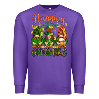 Purple Hanging with my gnomies Premium Sweatshirt - HowdyJamesFarm