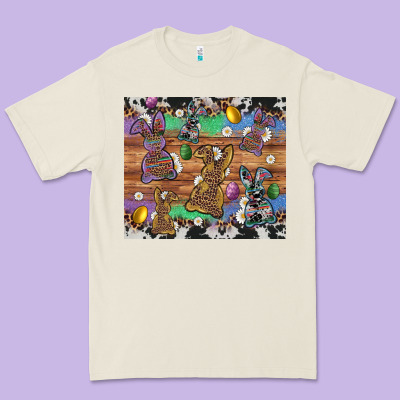 Easter Bunny Egg Cowhide Leopard Premium Tee Designed By Artiststas