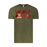 Vintage Olive mamas boy with leopard Vintage Tee - NancyCooperArtShop