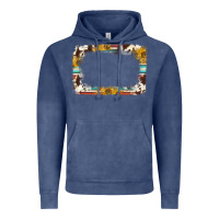 Vintage Denim western serape sunflower background frame Vintage Hoodie - NancyCooperArtShop