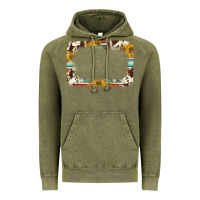 Vintage Olive western serape sunflower background frame Vintage Hoodie - NancyCooperArtShop