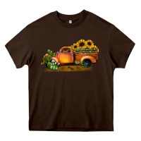 Chocolate Brown sunflower truck Heavy Core Tee - JahusDesignShop