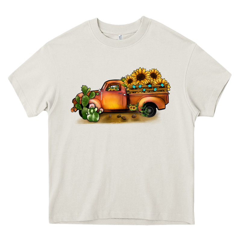 Sunflower Truck Heavy Core Tee by JahusDesignShop | Teevron