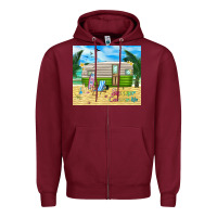 Burgundy summer caravan life Zipper Hoodie - TumblerDesignByShophia
