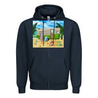 Navy summer caravan life Zipper Hoodie - TumblerDesignByShophia