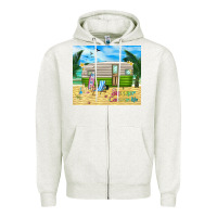 Oatmeal Heather summer caravan life Zipper Hoodie - TumblerDesignByShophia