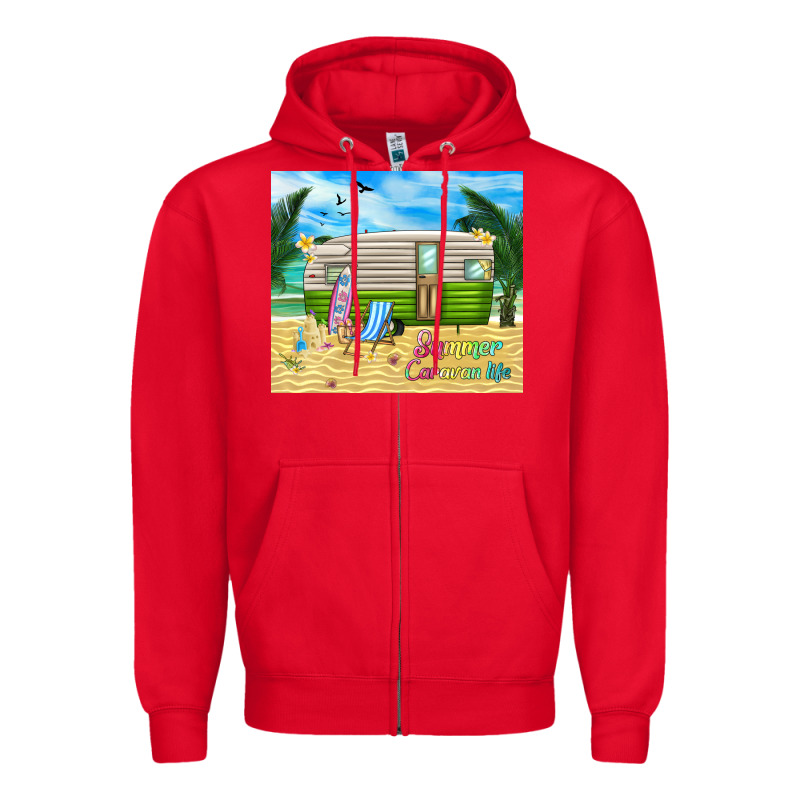 Summer Caravan Life Zipper Hoodie by TumblerDesignByShophia | Teevron