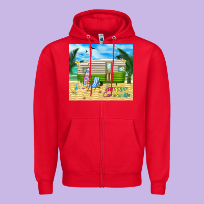 Summer Caravan Life Zipper Hoodie Designed By Tumblerdesignbyshophia