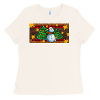 Bone christmas tree with snowman Ladies Tee - AdoDesignShop