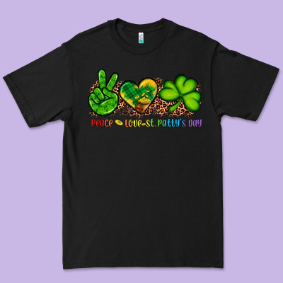 Peace Love St Patty's Day Premium Tee Designed By Artiststas