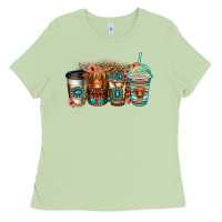 Serape Floral Longhaired Cow Coffee Cups Ladies Tee | Teevron