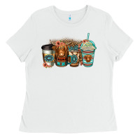 White serape floral longhaired cow coffee cups Ladies Tee - Jasminsmagicworld