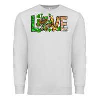 Dove Grey St. Patrick's Love luck with clover Premium Sweatshirt - HowdyJamesFarm