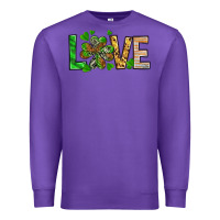 Purple St. Patrick's Love luck with clover Premium Sweatshirt - HowdyJamesFarm