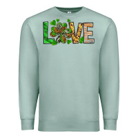Seafoam St. Patrick's Love luck with clover Premium Sweatshirt - HowdyJamesFarm