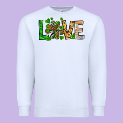 St. Patrick's Love Luck With Clover Premium Sweatshirt Designed By Howdyjamesfarm