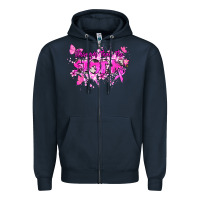 Navy Stronger than the storm Cancer Awareness Zipper Hoodie - HowdyJamesFarm