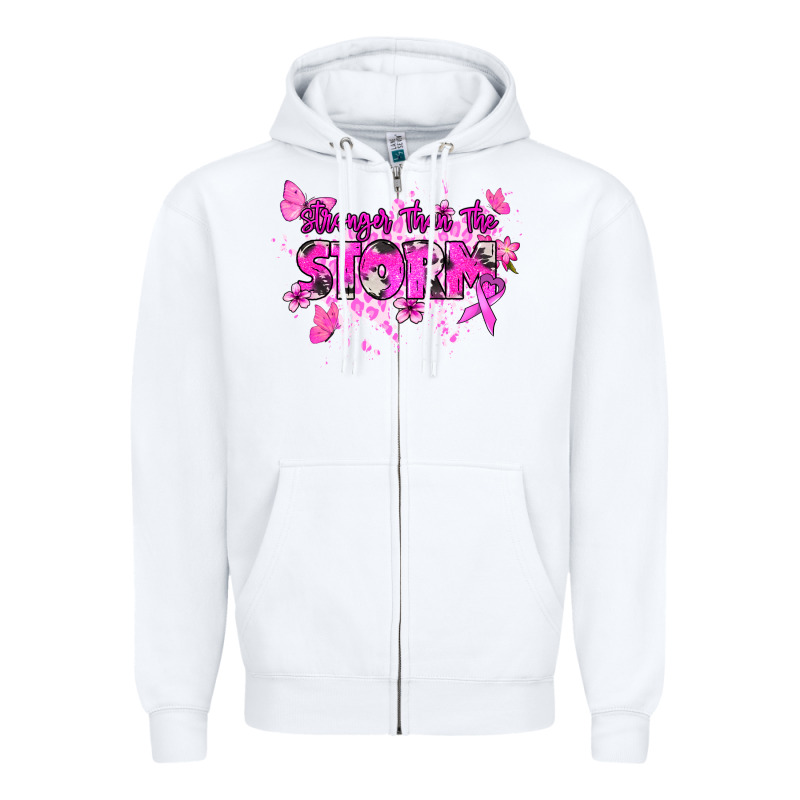 Stronger Than The Storm Cancer Awareness Zipper Hoodie by HowdyJamesFarm | Teevron