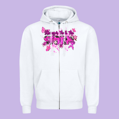 Stronger Than The Storm Cancer Awareness Zipper Hoodie Designed By Howdyjamesfarm