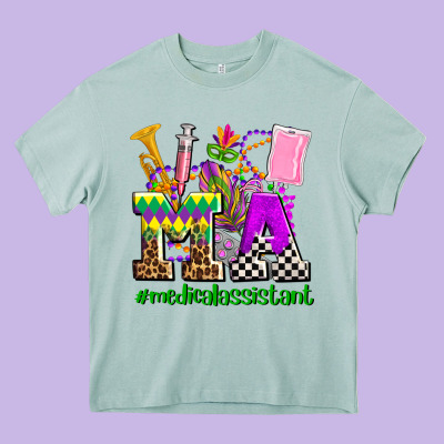 Mardi Gras Ma Medical Assistant Heavy Core Tee Designed By Adodesignshop