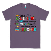 Lavender she believed she could change the world so she bec Classic Tee - NancyCooperArtShop