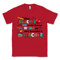 Red she believed she could change the world so she bec Classic Tee - NancyCooperArtShop