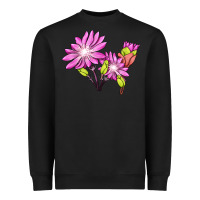 Black Bitterroot Flower Illustrations Heavyweight Sweatshirt - LillyAllenDesigns