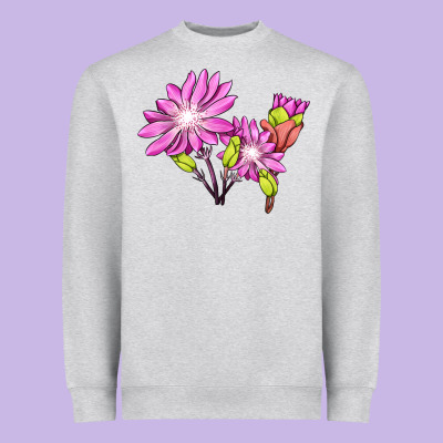 Bitterroot Flower Illustrations Heavyweight Sweatshirt Designed By Lillyallendesigns