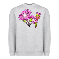 Heather Grey Bitterroot Flower Illustrations Heavyweight Sweatshirt - LillyAllenDesigns